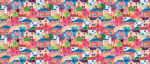 Бумага упаковочная 70*100см  "Город"