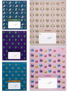 Тетрадь А5 12л лин. Проф-Пресс "Разные мордашки микс" 5 диз.в спайке