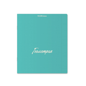 Тетрадь предметная А5 Геометрия, "PASTEL" 48л, кл., мятная с пласт.обложкой