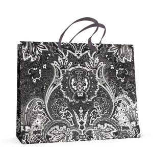 Пакет подар. бумажн. 32*26*13см, 210гр/м Кашемир, мат.лам., фольга