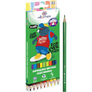 Карандаши цвет. 18цв "Dino World"  2М, пластиковые