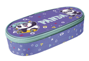 Пенал-косметичка с откид.крышкой (210*85*50) молния, ткань "Трио панда"