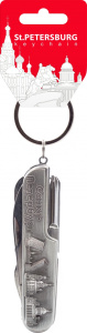 Мультинож-брелок мет."Санкт-Петербург" цв.ант.олово