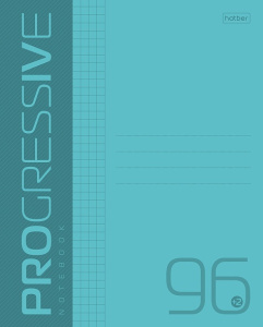 Тетрадь А5  96л кл. Hatber  пласт. обл. "PROGRESSIVE. Бирюзовая"