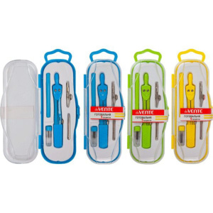Готовальня deVENTE 5 предметов в пластиковом футляре, ассорти