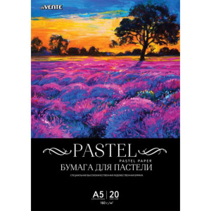 Бумага для пастели A5 (148x210 мм) "deVENTE" черная, 160 г/м, 20 л