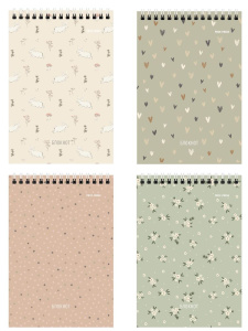 Блокнот А6  40л гребень "Милый паттерн" клетка