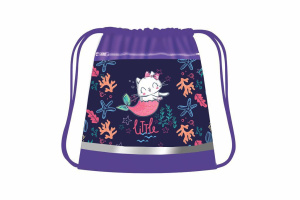 Мешок для обуви 1 отд, 415*340, карман, светоотр. "Милая которусалка"