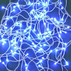 Гирлянда электрическая 10м 120LED светодиодная, нить, 8 режимов, 220В, синий