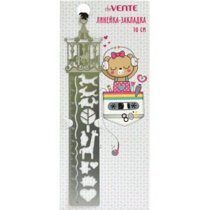 Закладка-линейка "Black Style" металл. с трафаретами