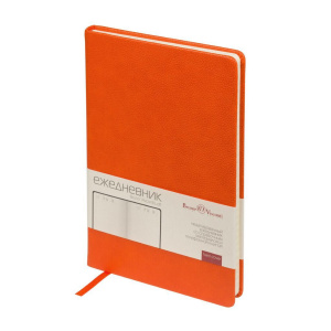 Ежедневник недат. А5 136л., тв.пер., иск.кожа "Loft. Оранжевый" ляссе