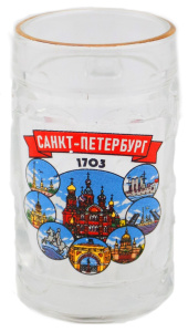 Кружка пивная 35 мл "Санкт-Петербург" стекло
