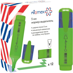 Текстовыделитель "Attomex" 1-5мм  плоский, зеленый