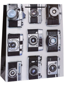 Пакет подар. бумажн. 26*32*12см, 157гр/м, Счастье фотографа