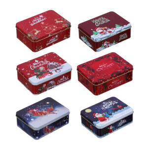 Шкатулка новогодняя 12см , металл, 6 дизайнов