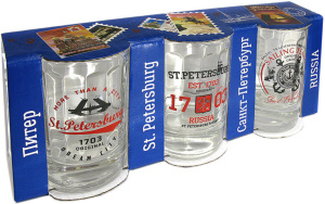 Стопки "СПб, эмблемы", 3шт.