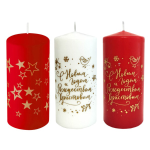 Свеча парафиновая "Новогодние узоры" 5*10см