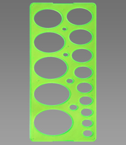 Трафарет пласт. эллипсов 8-75мм зеленый