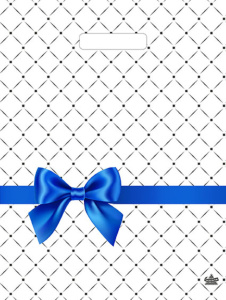 Пакет 40*31см (30мк) с вырубной укрепл. ручкой "Синий бантик" ПВД