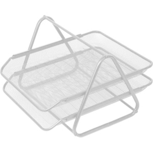 Лоток д\бумаг гориз. 2-х секционный металлический, серый