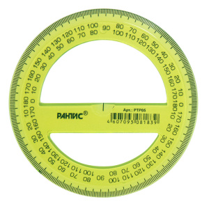 Транспортир 360гр. 10 см пласт. прозр.