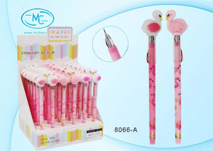 Ручка шариковая "Фламинго" синяя, кор. ассорти, тонир. корпус*