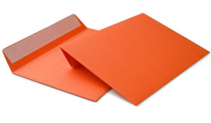 Конверт 114*162мм оранжевый, силик.лента