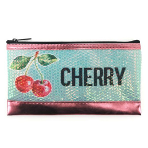 Пенал-косметичка (195*105) Вишенки, дизайн на пайетках, кож.зам.