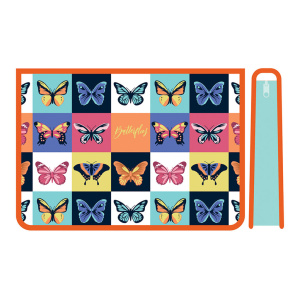 Папка д/труда А4 (325*230*100) 2отд. молния сверху, пластик "Паттерн бабочки"