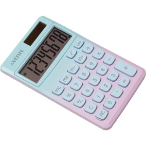 Калькулятор  8 разр. deVENTE"  карманный, голубой и розовый деграде DP-4