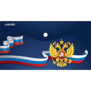 Конверт на кнопке  с рисунком 260*140мм Герб" travel-size, 0,15мм,