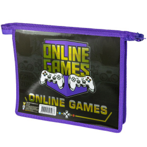 Папка д/тетрад. А5 (230*190*50) 1отд. молния сверху, метализир.картон "Game zone"