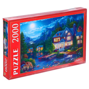 Пазлы 2000 элементов  680*920мм. "Дом у ночного озера"