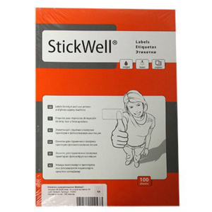 Этикетки самокл. StickWell лист А4, 48,5х25,4мм, белые, 100 листов, 44 эт/л