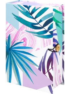 Подарочная коробка - книга 12*18*5 см "Тропические листья"