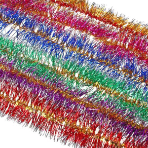 Мишура d=  9см, 2м, ПВХ, с золотой полоской