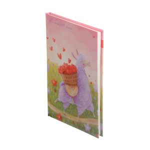 Блокнот А5 7БЦ  80л "Лавандовая лама" клетка, глянц.лам.