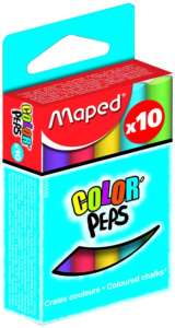 Мел цветной школьный 10шт COLOR'PEPS, "без грязи" круглый