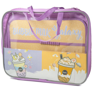 Папка д/труда A4 (335*260*60) 1отд. с ручками, ткань "Milk shake"