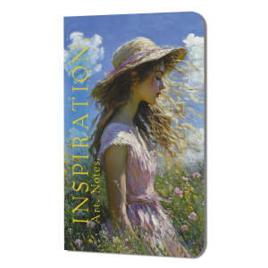 Записная книжка А5  32л скоба "Inspiration. Art. Notes. Моне (девушка в розовом платье и в шляпе)"