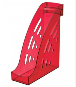 Накопитель д\бумаг верт. ТОРНАДО тонированный темно-красный ВИШНЯ