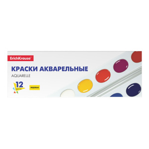 Акварельные краски 12цв. Basic медовые, в карт.пенале