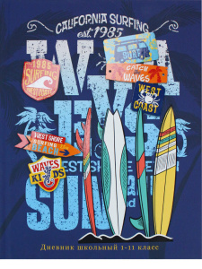 Дневник универсальн. обл. 7БЦ "Калифорнийский стиль" софт-тач., выб.лак., 40л.