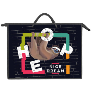 Папка А3 (460*345*40) с ручками, молния, пластик "Забавный ленивец"