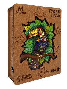 Пазлы фигурные 72 элемента 250*210мм  "Тукан"