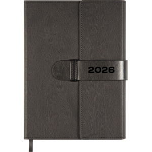 Ежедневник дат. 2026г А5 deVENTE Tudor 336стр., черный, тв.обложка, кожзам, карман,2ляссе,70г/м2