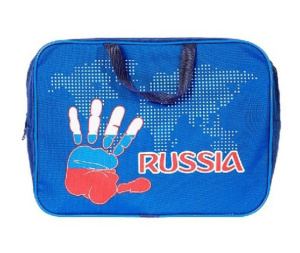 Папка А4 (360*270*80) с ручками, молния, ткань "Ладошка Россия"