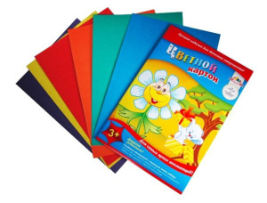 Картон цв. А4  6цв 6листов. "Ассорти" немелованный, пл. 200 г/м2, в папке