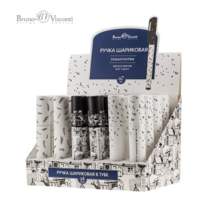 Ручка шар. BV "DreamWrite. Черно-белая романтика" синяя,  0,7мм, 3 вида