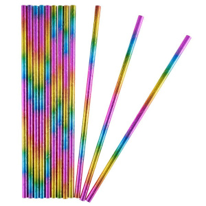 Трубочка д/коктейля "Радужный перелив" бумага, 12шт, 25см